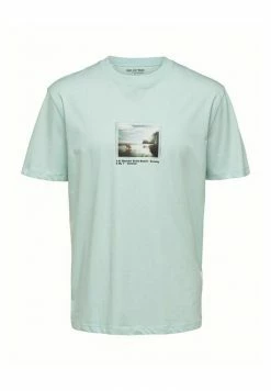 Meilleur prix 🔔 Selected Homme SLHRELAXDENTON - T-shirt Imprimé - Pastel Blue ⌛ -Selected Homme Soldes Boutique 0497fd0a11934daf95d02d880b7439f2