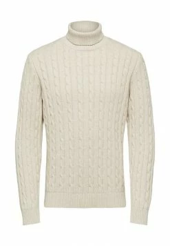 Tout neuf 🧨 Selected Homme SLHRYAN STRUCTURE ROLL NECK - Pullover - Bone White ❤️ -Selected Homme Soldes Boutique 04b678129bd2494e9c378f28b0a8e0f0