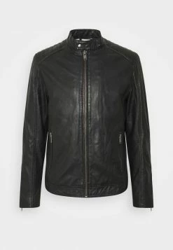 Remise ❤️ Selected Homme SLHICONIC RACER - Veste En Cuir - Black ⌛ -Selected Homme Soldes Boutique 0d7befc650e24273b5e3a6d7ce77aaec