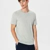 Remise 🤩 Selected Homme SHDTHEPERFECT - T-shirt Basique - Light Grey Melange 🎁
