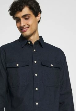 Le moins cher 🧨 Selected Homme SLHLOOSETROY - Chemise - Navy 🥰 -Selected Homme Soldes Boutique 15da11017a7240c38c97cb5c2f025547