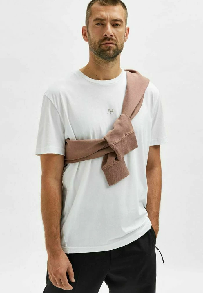 Meilleure vente 🌟 Selected Homme KURZE ÄRMEL - T-shirt Basique - White 🥰 4 Meilleure vente 🌟 Selected Homme KURZE ÄRMEL - T-shirt Basique - White 🥰 – Image 4