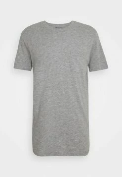 Promo 👍 Selected Homme SLHREGCARLOS O NECK TEE - T-shirt Basique - Light Grey Melange 🎁