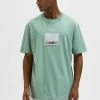 Sortie 🔔 Selected Homme SLHRELAXDENTON - T-shirt Imprimé - Granite Green 😍