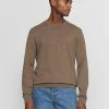 Budget 🎉 Selected Homme SLHBERG CREW NECK - Pullover - Teak/melange 🛒