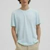 De gros 💯 Selected Homme T-shirt Imprimé - Pastel Blue 😀