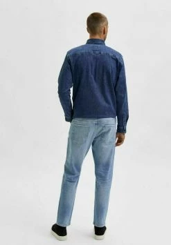 Meilleure vente 👏 Selected Homme Jean Droit - Light Blue Denim 🎁 -Selected Homme Soldes Boutique 311897256865446e893f15d75c301eb9