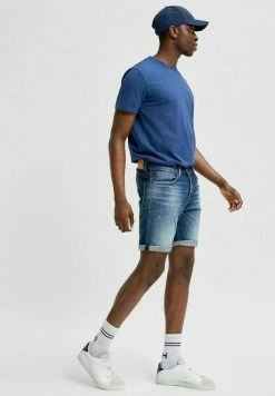 Nouveau ❤️ Selected Homme BIO-BAUMWOLL - Short En Jean - Dark Blue Denim 👍 -Selected Homme Soldes Boutique 340cbe3c627a4b9aa0df936a2e72d0a0