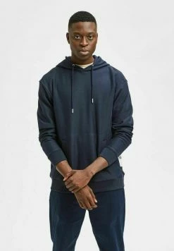 Coupon 💯 Selected Homme SLHRELAXCORK - Sweat à Capuche - Sky Captain 🎉