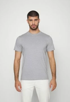 Bon marché 🎁 Selected Homme SLHNORMAN MINI STRIPE TEE - T-shirt Basique - Winter Moss/bright White 😀