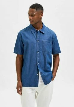 Vente flash 😍 Selected Homme LÄSSIGES - Chemise - Medium Blue Denim 👍