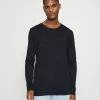 Coupon 🥰 Selected Homme SLHROME LS CREW NECK G NOOS - Pullover - Dark Sapphire 🛒