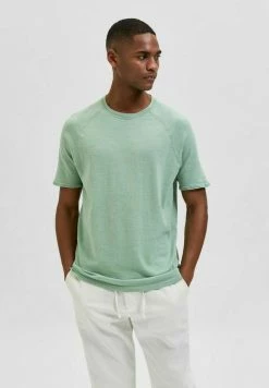 Vente flash 🔔 Selected Homme T-shirt Basique - Granite Green 🎁