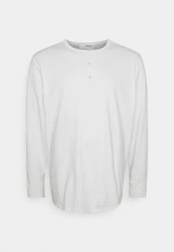 Le moins cher 🔔 Selected Homme SLHBAKER SPLIT NECK TEE - T-shirt à Manches Longues - Egret ✔️