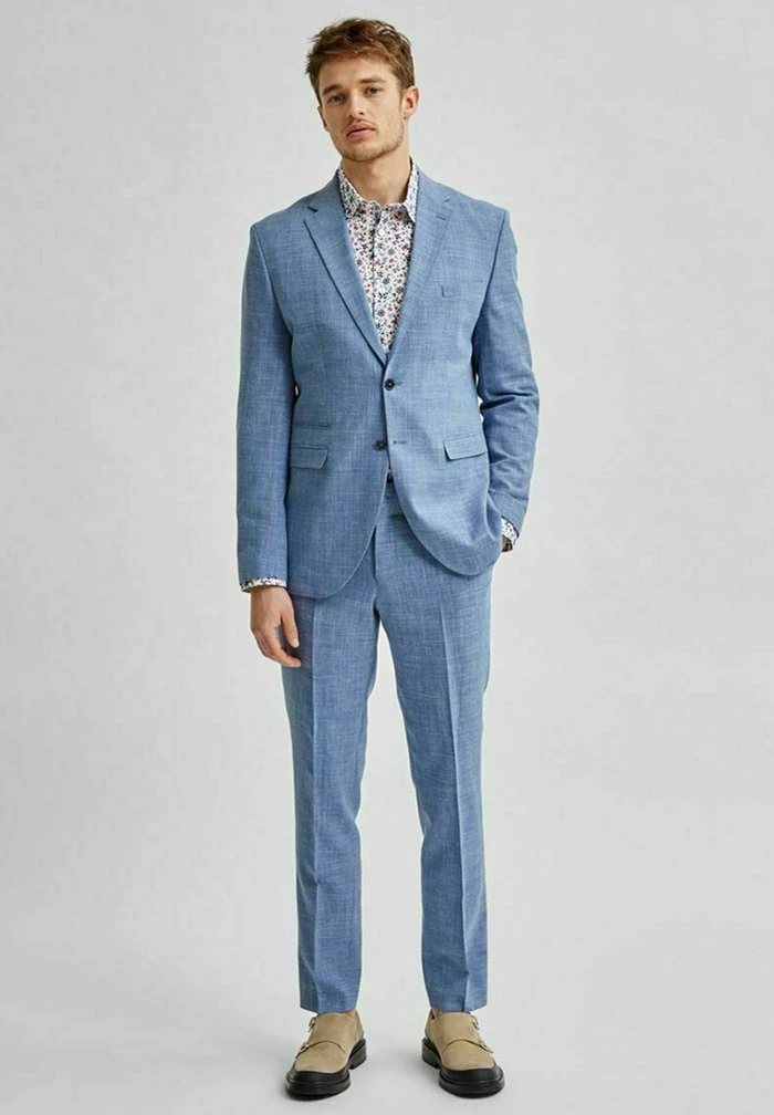 Bon marché 😀 Selected Homme Veste De Costume - Light Blue ✨ 2 Bon marché 😀 Selected Homme Veste De Costume - Light Blue ✨ – Image 2