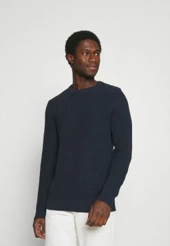 Grosses soldes 🛒 Selected Homme SLHIRVEN BUTTON CREW - Pullover - Black 🛒