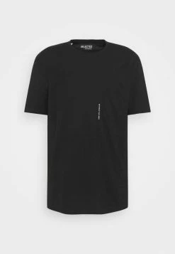 Top 10 👍 Selected Homme SLHRELAXFREDDIE POCKET ONECK - T-shirt Imprimé - Black ✔️ -Selected Homme Soldes Boutique 487401017c7a4bccbfb53b275ea9e307