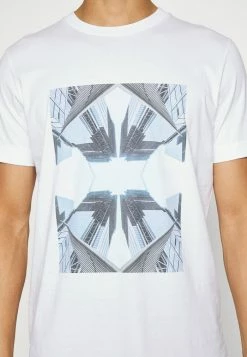 Meilleure vente 👏 Selected Homme SLHMARIO O-NECK TEE - T-shirt Imprimé - Bright White 🎉 -Selected Homme Soldes Boutique 48bb0f354ad745a0a769a4b929d5c4d3