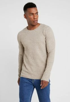 De gros ❤️ Selected Homme SLHROCKY - Pullover - Sepia/light Grey Melange ❤️