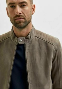 Sortie 🔥 Selected Homme ICONIC - Veste En Cuir - Morel ⭐ -Selected Homme Soldes Boutique 4d684ef42a7545098ff934524491deaf