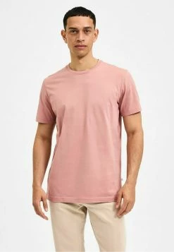 Meilleure affaire ❤️ Selected Homme SLHNORMAN SS O-NECK S NOOS - T-shirt Basique - Ash Rose ❤️