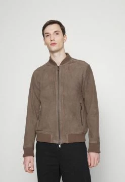 Promo ⭐ Selected Homme ICONIC - Veste En Cuir - Morel 🧨