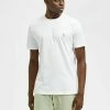 Meilleur prix 👏 Selected Homme BESTICKTER - T-shirt Basique - Bright White 💯