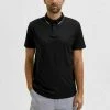 De gros ⌛ Selected Homme KURZÄRME - Polo - Black ✔️