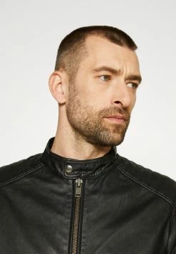 Remise ❤️ Selected Homme SLHICONIC RACER - Veste En Cuir - Black ⌛ -Selected Homme Soldes Boutique 5e318cb6001942159102227e11a0ee7e