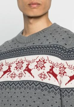 Le moins cher ❤️ Selected Homme SLHNEWDEER CREW NECK - Pullover - Medium Grey Melange 🔔 -Selected Homme Soldes Boutique 5e563b0ce1564e1e8e568e1e34c4fd85