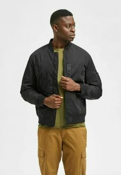 Remise 💯 Selected Homme Blouson Bomber - Black ❤️