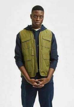 Coupon 🎉 Selected Homme TAKTISCHE - Veste Sans Manches - Winter Moss 🎉