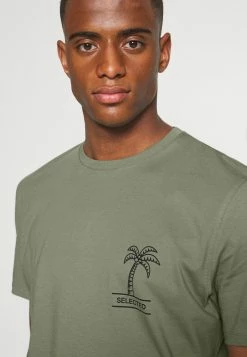 Tout neuf ⭐ Selected Homme SLHRELAXEDMILO ONECK TEE - T-shirt Imprimé - Sea Spray/back 🧨 -Selected Homme Soldes Boutique 617888486b38443baf92f1c453c2c8c6