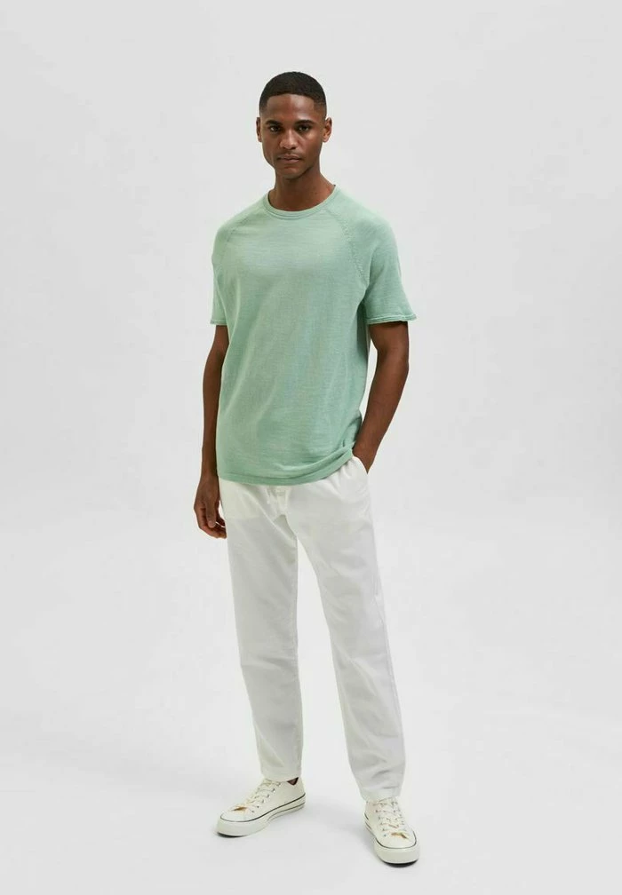 Vente flash 🔔 Selected Homme T-shirt Basique - Granite Green 🎁 2 Vente flash 🔔 Selected Homme T-shirt Basique - Granite Green 🎁 – Image 2