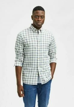 Bon marché 🥰 Selected Homme SLHSLIMFLANNEL - Chemise - Egret 💯