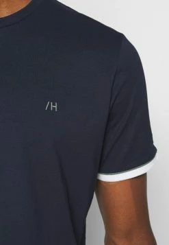 Promo ✔️ Selected Homme SLHREGPAT O NECK TEE - T-shirt Imprimé - Navy Blazer 😀 -Selected Homme Soldes Boutique 6d3ad1d5d00b40988bceb3cf61ec348b