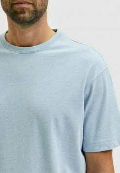 Nouveau 🎉 Selected Homme T-shirt Basique - Celestial Blue 🎁 -Selected Homme Soldes Boutique 79ba6235099f4b12adb586b79601237c