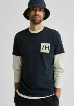 Remise 😍 Selected Homme T-shirt Imprimé - Sky Captain 🧨 -Selected Homme Soldes Boutique 84ed1e686f7b40808d791daeed6cc423