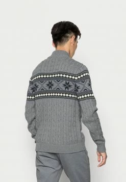 Promo ✔️ Selected Homme SLHFLAKE CABLE HIGH NECK - Pullover - Medium Grey Melange ❤️ -Selected Homme Soldes Boutique 86b950a864bd4cb69dcc7a51361fc081