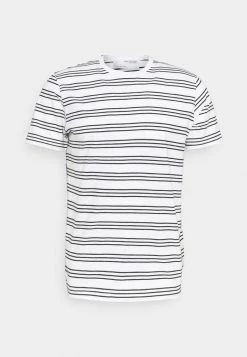 Promo đ Selected Homme SLHTYLER O NECK TEE - T-shirt Imprimé - White/black â