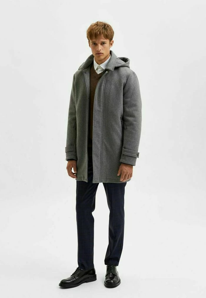 Le moins cher ✨ Selected Homme SLHSTAVANGER - Manteau Court - Grey Melange 🤩 2 Le moins cher ✨ Selected Homme SLHSTAVANGER - Manteau Court - Grey Melange 🤩 – Image 2
