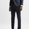 Coupon 🔥 Selected Homme Pantalon Classique - Dark Blue ✔️