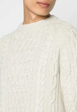 Meilleure vente 🔥 Selected Homme SLHVICTOR CABLE CREW NECK - Pullover - Bone White ❤️ -Selected Homme Soldes Boutique 9abd475f27384c468d7e0c4c1c526058