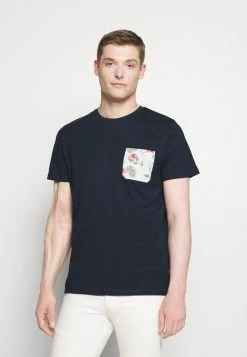 Vente flash 😉 Selected Homme SLHREGFLORAL POCKET TEE - T-shirt Imprimé - Navy Blazer 👏