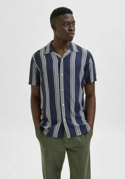 Coupon 😍 Selected Homme GESTREIFTES - Chemise - Dark Blue 💯