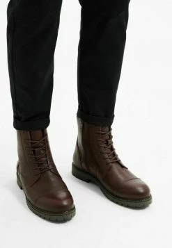 Sortie 😉 Selected Homme Bottines à Lacets - Chocolate Brown 🎁