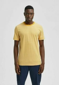 Remise 🔥 Selected Homme SLHNORMAN - T-shirt Imprimé - Golden Spice 🔔