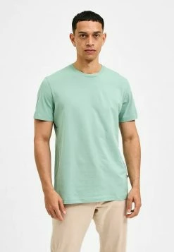 Nouveau ⭐ Selected Homme SLHNORMAN SS O-NECK S NOOS - T-shirt Basique - Granite Green 🌟