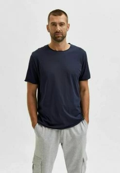 De gros 🎁 Selected Homme T-shirt Basique - Sky Captain 😉