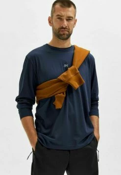 Budget 🛒 Selected Homme T-shirt à Manches Longues - Dark Sapphire 👏 -Selected Homme Soldes Boutique a756b19f30b74eb9b90cc77a687ef9b9